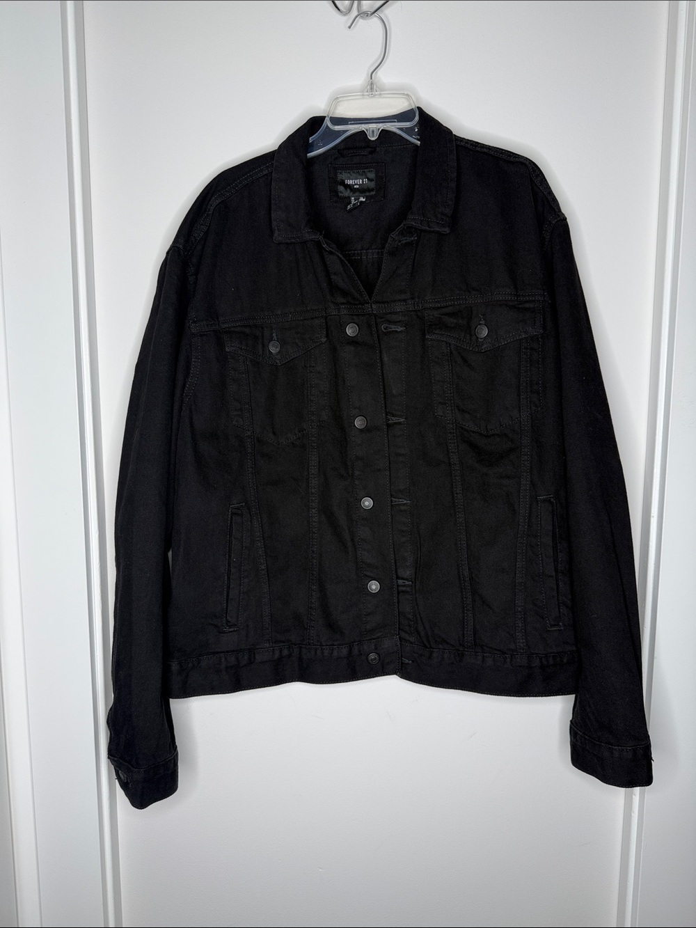 Forever 21 Men's Black Denim Shirt Jacket